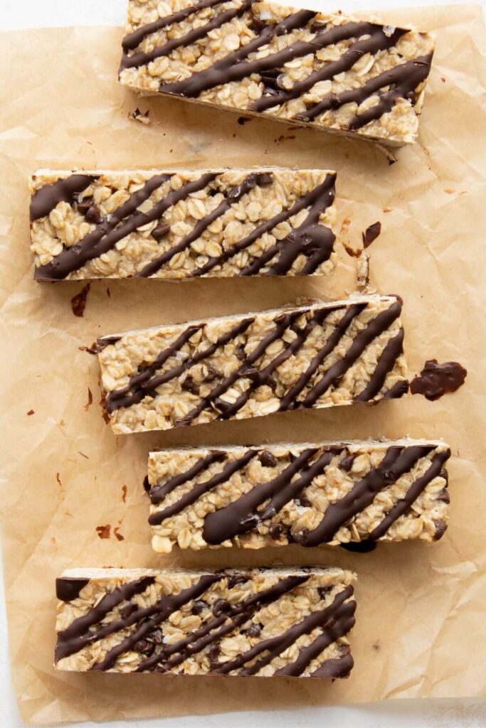 chewy nut-free protein bars with mini chocolate chips