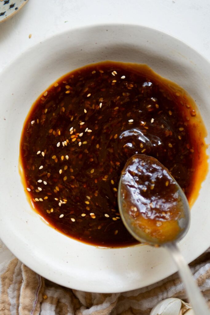 healthy, homemade teriyaki sauce in a bowl