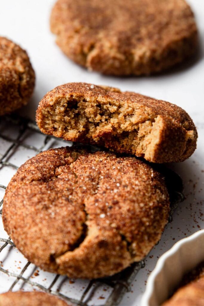 soft, pillowy healthy snickerdoodle cookies