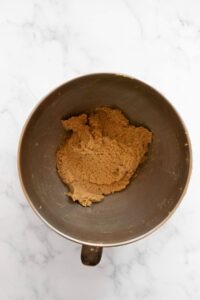 healthy snickerdoodle cookie dough in a mixing bowl