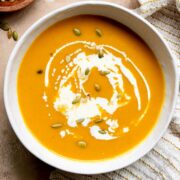 easy dairy-free carrot and butternut squash soup