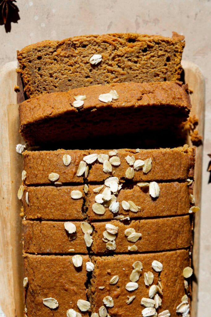 healthy oat flour pumpkin bread