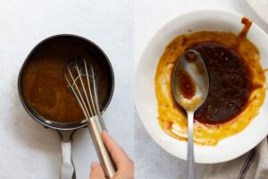 side by side how to make homemade healthy teriyaki sauce