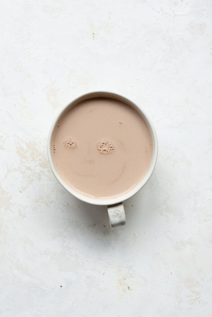 microwaved protein hot chocolate