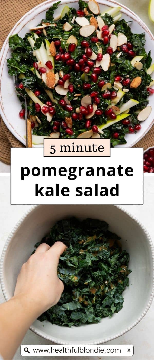 Kale Pomegranate Salad Healthful Blondie