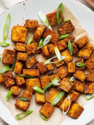 super crispy tofu made in air fryer or oven