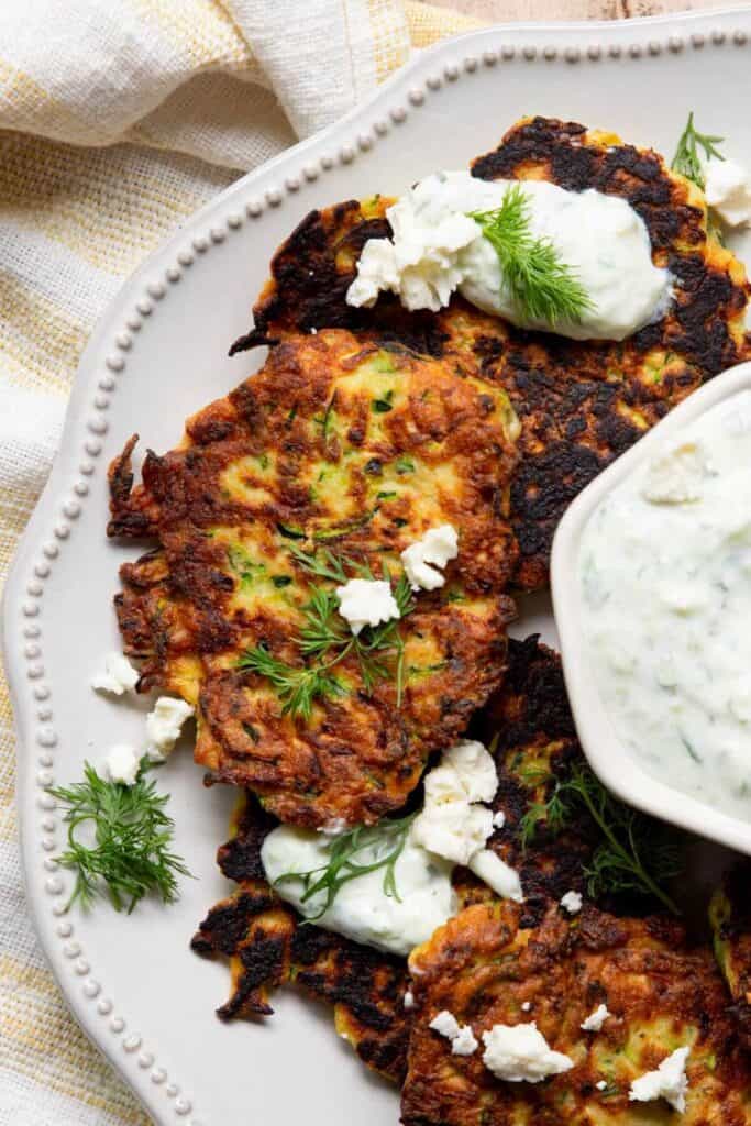crispy and healthy zucchini fritters pancakes