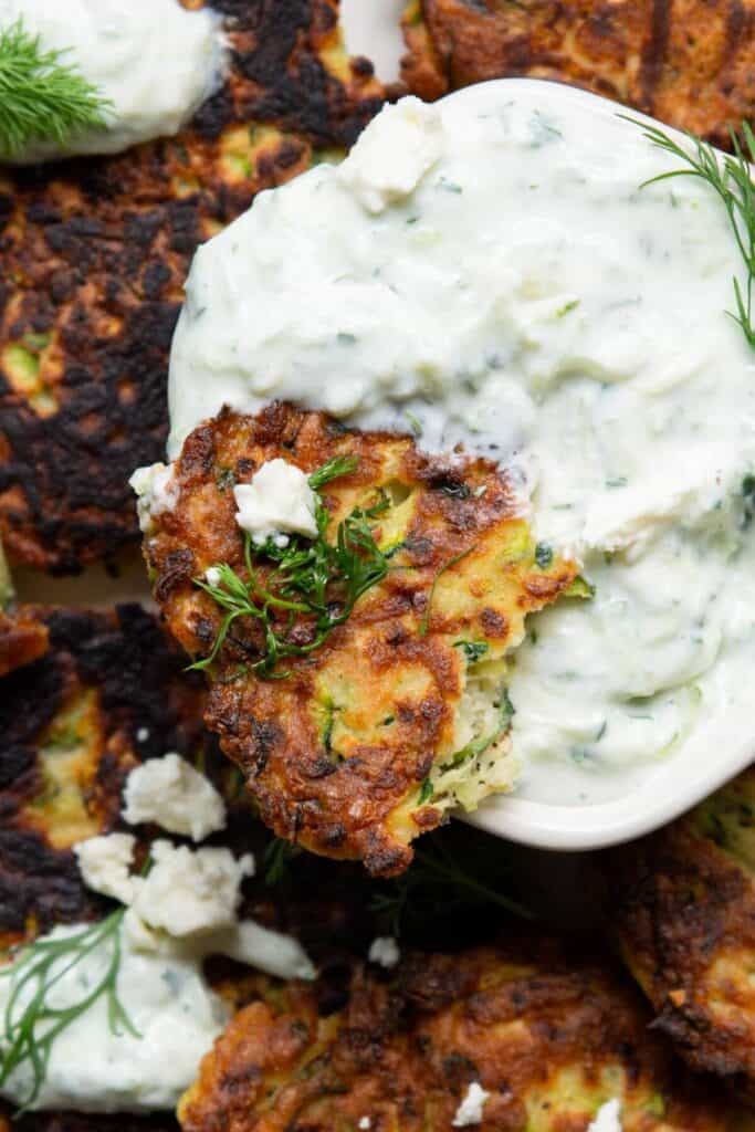 crispy zucchini fritter pancakes
