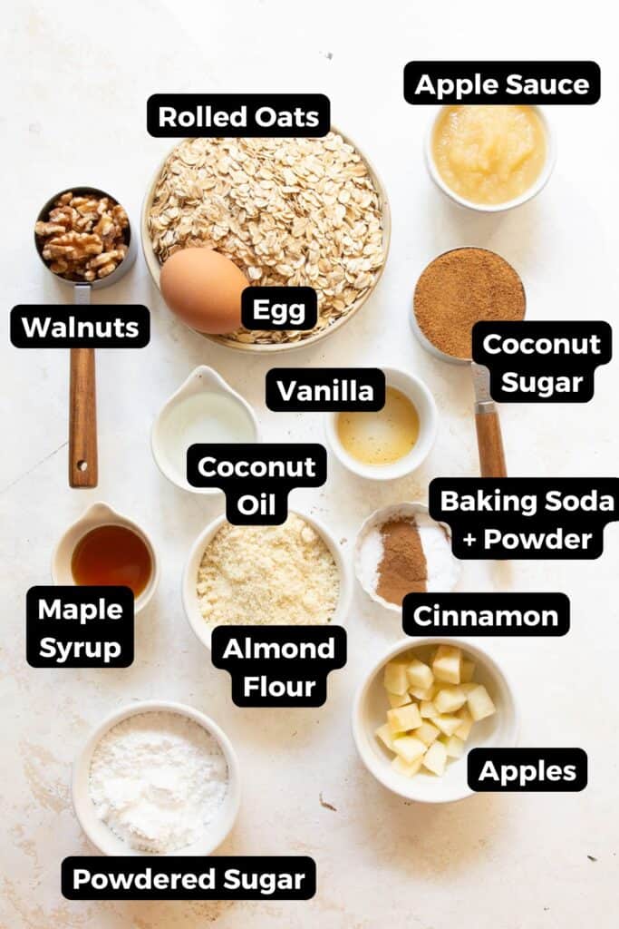 all ingredients in small bowls with labels