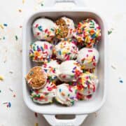 no-bake healthy birthday cake truffles