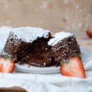 gooey vegan molten lava cake