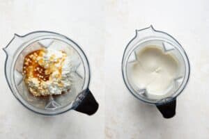 side by side how to blend cottage cheese ice cream