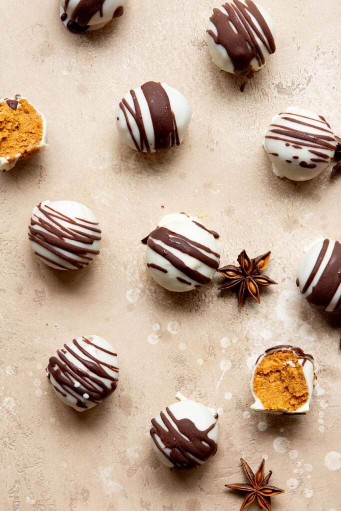 pumpkin spice truffles with chocolate shell