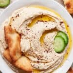 Homemade Garlic Hummus (made in a blender)