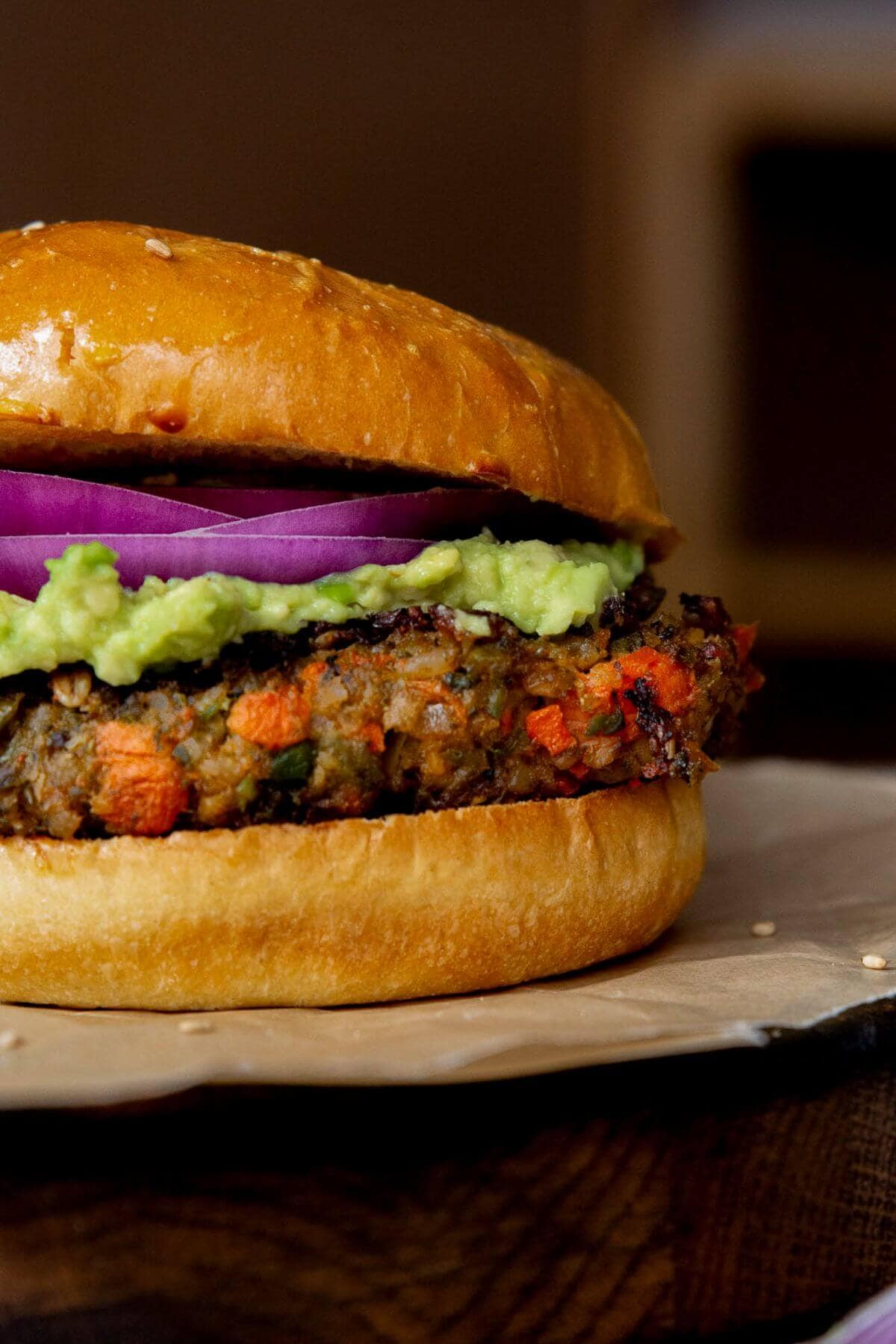 extra crispy veggie burger made without beans