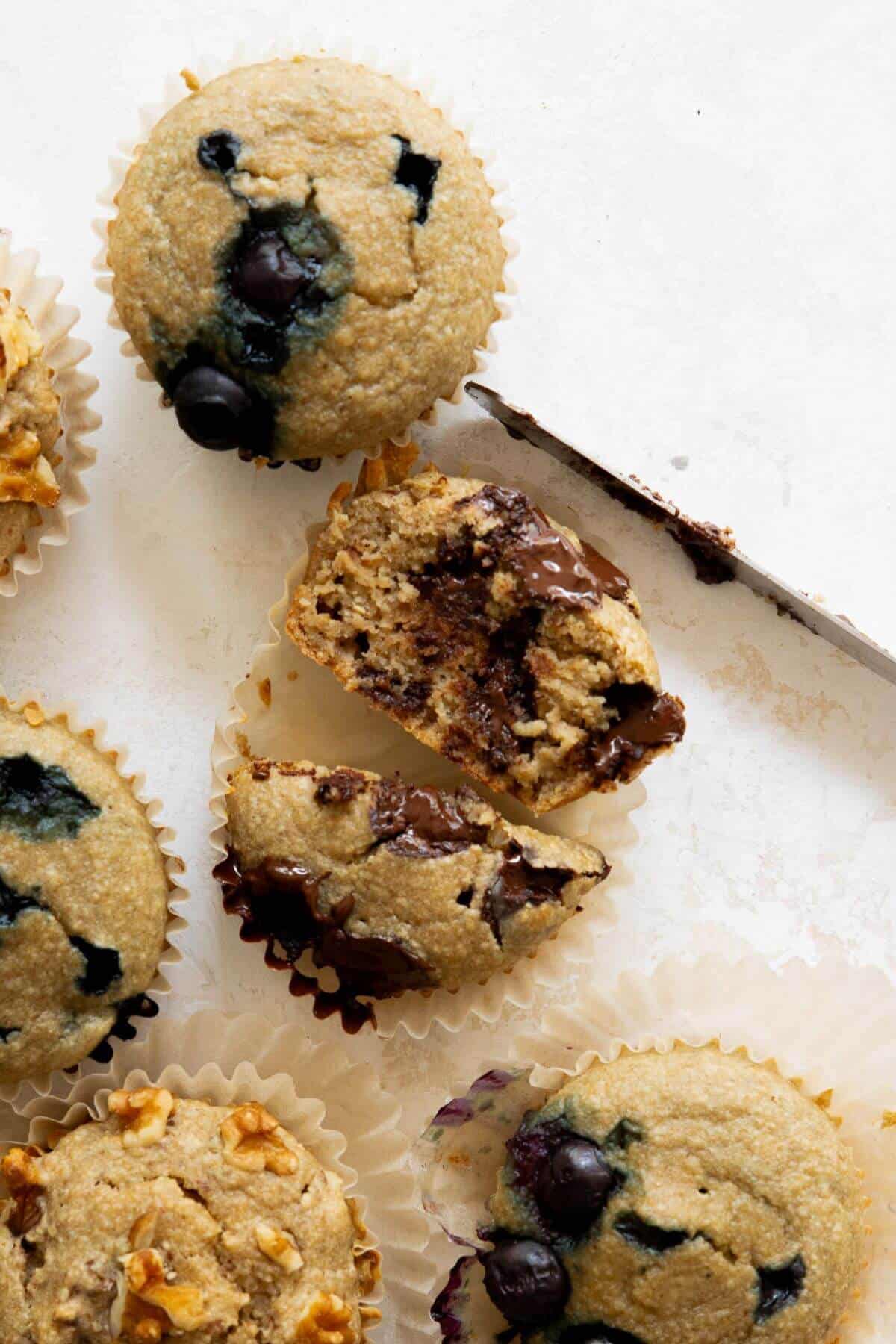 inside s fluffy chocolate chip banana oat blender muffin