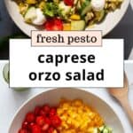 This easy orzo pesto salad is light, fresh, and bursting with summer flavors
