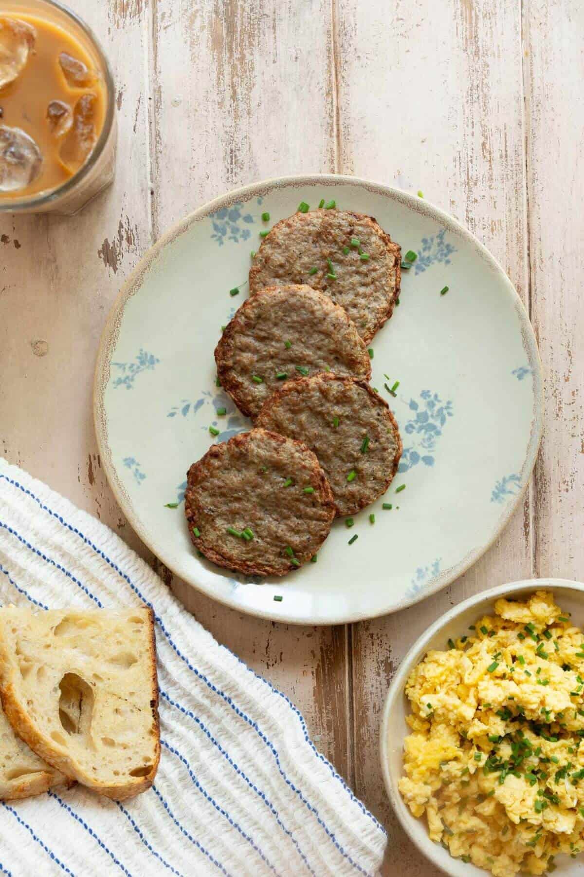 air fryer frozen sausage patties with crispy edges