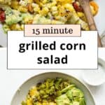 Grilled Summer Avocado Corn Salad with Creamy Yogurt Ranch Dressing