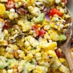 Grilled Summer Avocado Corn Salad with Creamy Yogurt Ranch Dressing