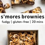 Fudgy Gluten-free Healthy S'Mores Brownies