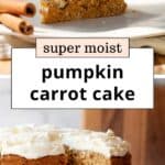 Pumpkin Carrot Cake with Cream Cheese Frosting (Moist & Healthier!)