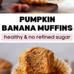 Healthy banana pumpkin muffin