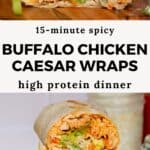 Easy Buffalo Chicken Caesar Wraps
