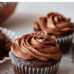 moist gluten free chocolate cupcake with frosting