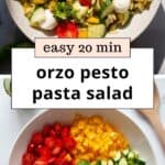 Easy Orzo Pesto Pasta Salad (20 Minutes)