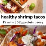 Healthy Baja shrimp tacos