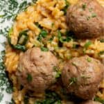 Greek Turkey Meatballs with Lemony Rice