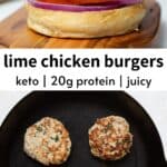 Cilantro Lime Ground Chicken Burgers