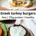Greek Turkey Burgers with Feta and Tzatziki