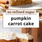 Healthy Pumpkin Carrot Cake with Cream Cheese Frosting