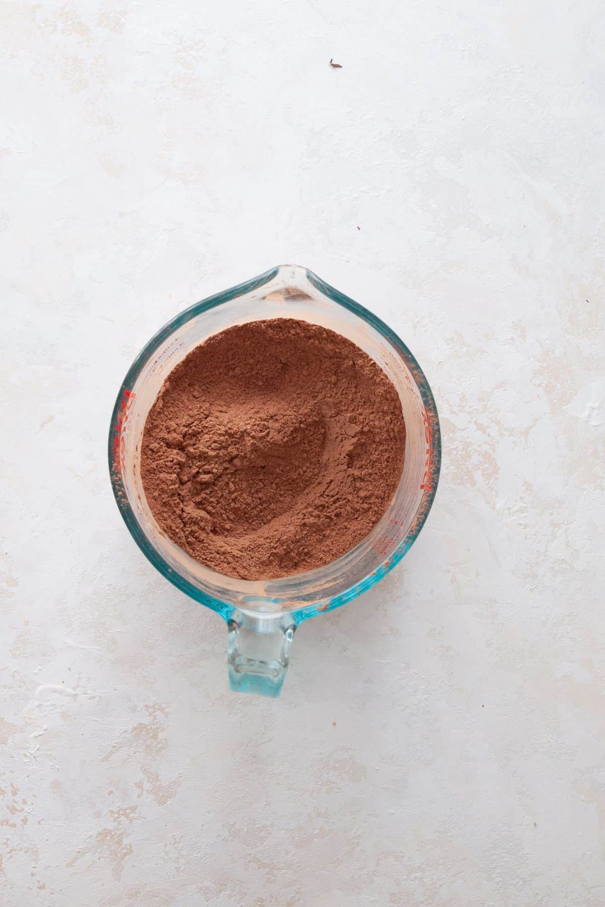 Dry ingredients for vegan lava cakes whisked together.